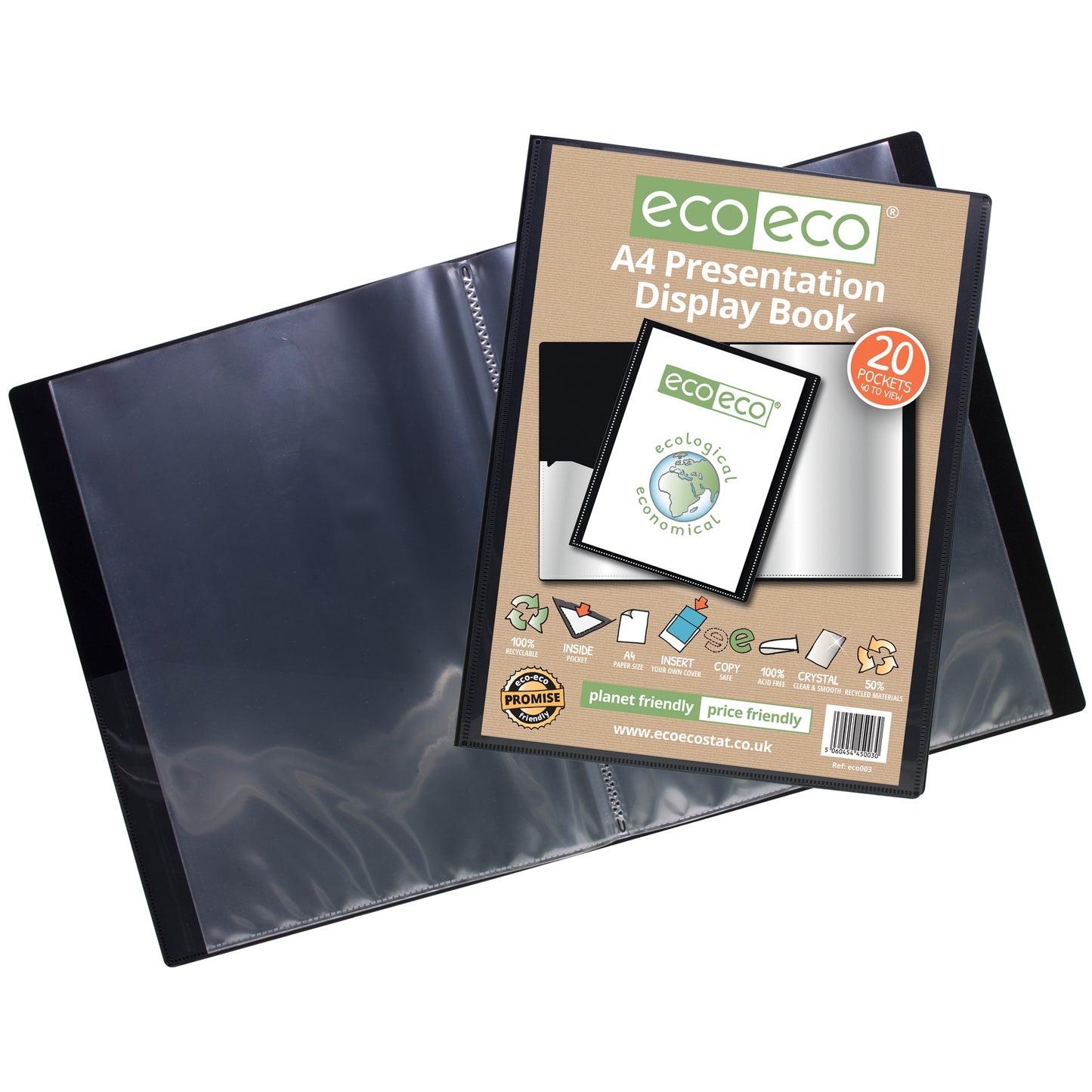 A4 50% Recycled 20 Pocket Presentation Display Book