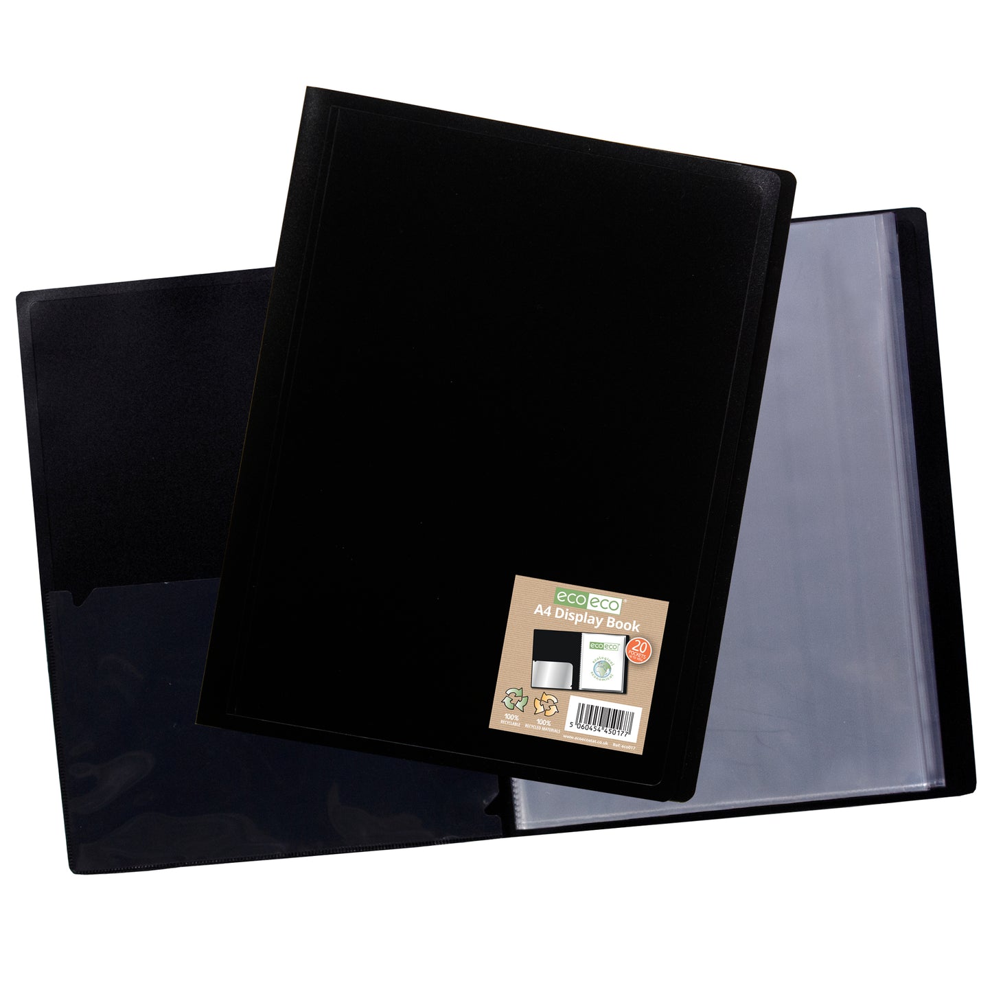 A4 100% Recycled 20 Pocket Flexicover Display Book