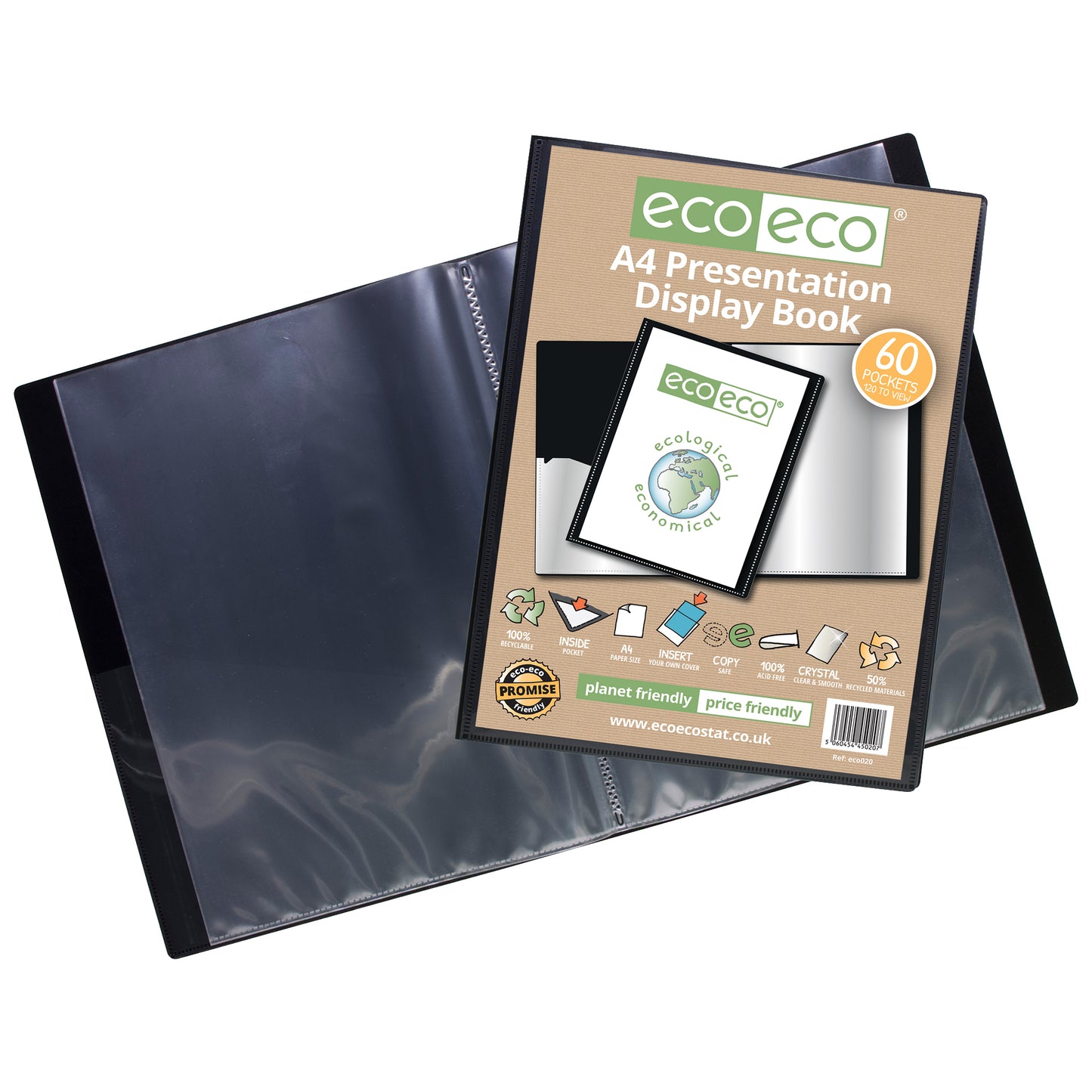 A4 50% Recycled 60 Pocket Presentation Display Book