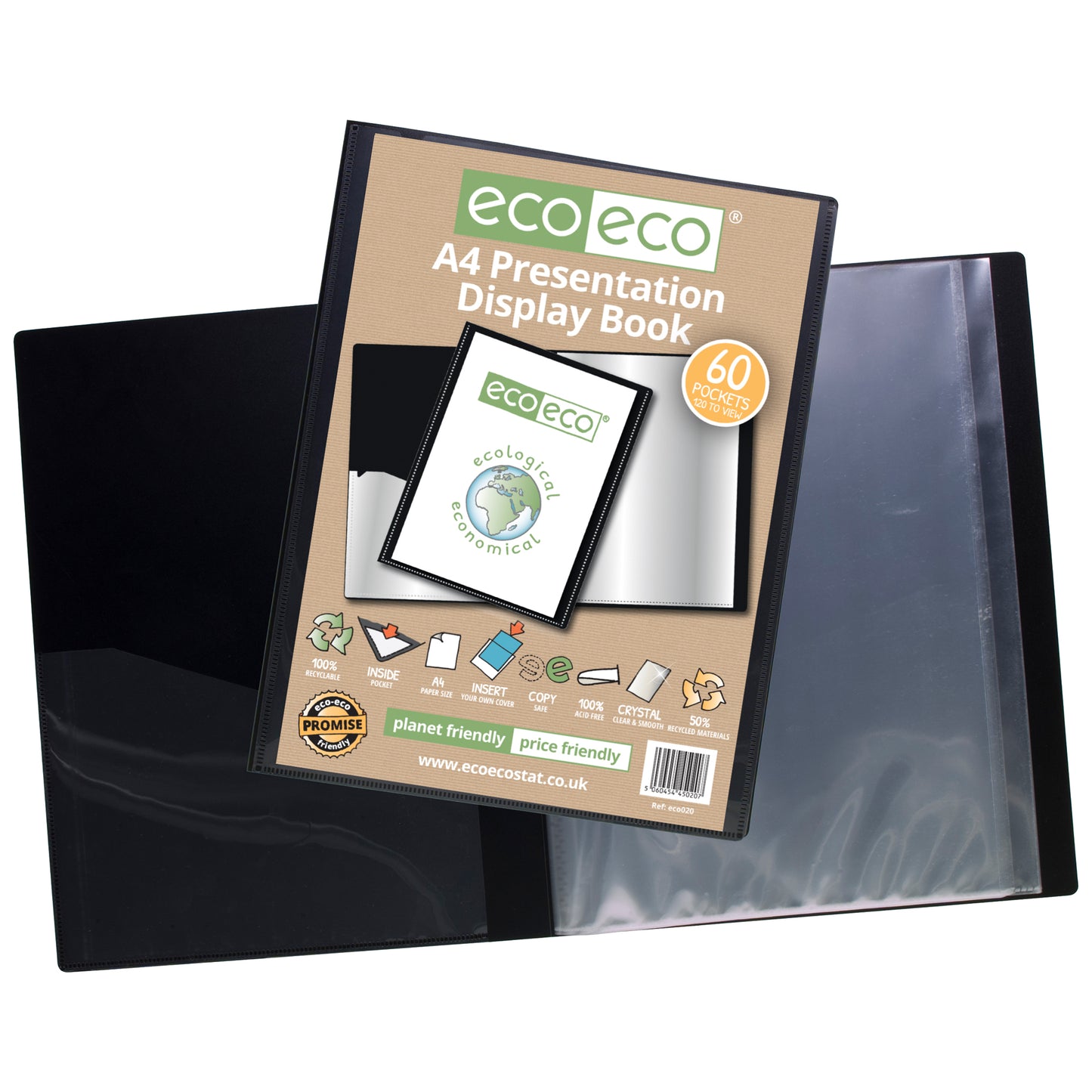 A4 50% Recycled 60 Pocket Presentation Display Book