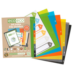 A4 50% Recycled Set 6 Wide Index File Dividers