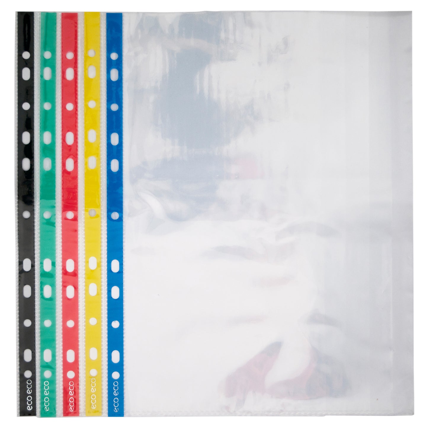 A4 100% Recycled Bag 50 Colour Spine Multi Punched Pockets