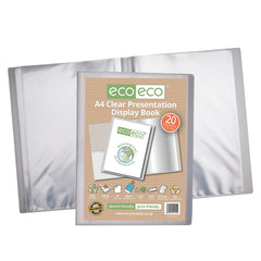 A4 50% Recycled Clear 20 Pocket Presentation Display Book