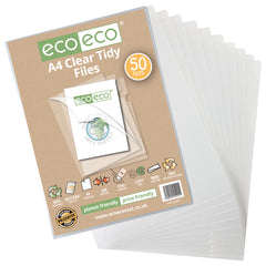 A4 50% Recycled Bag 50 Clear Tidy Files