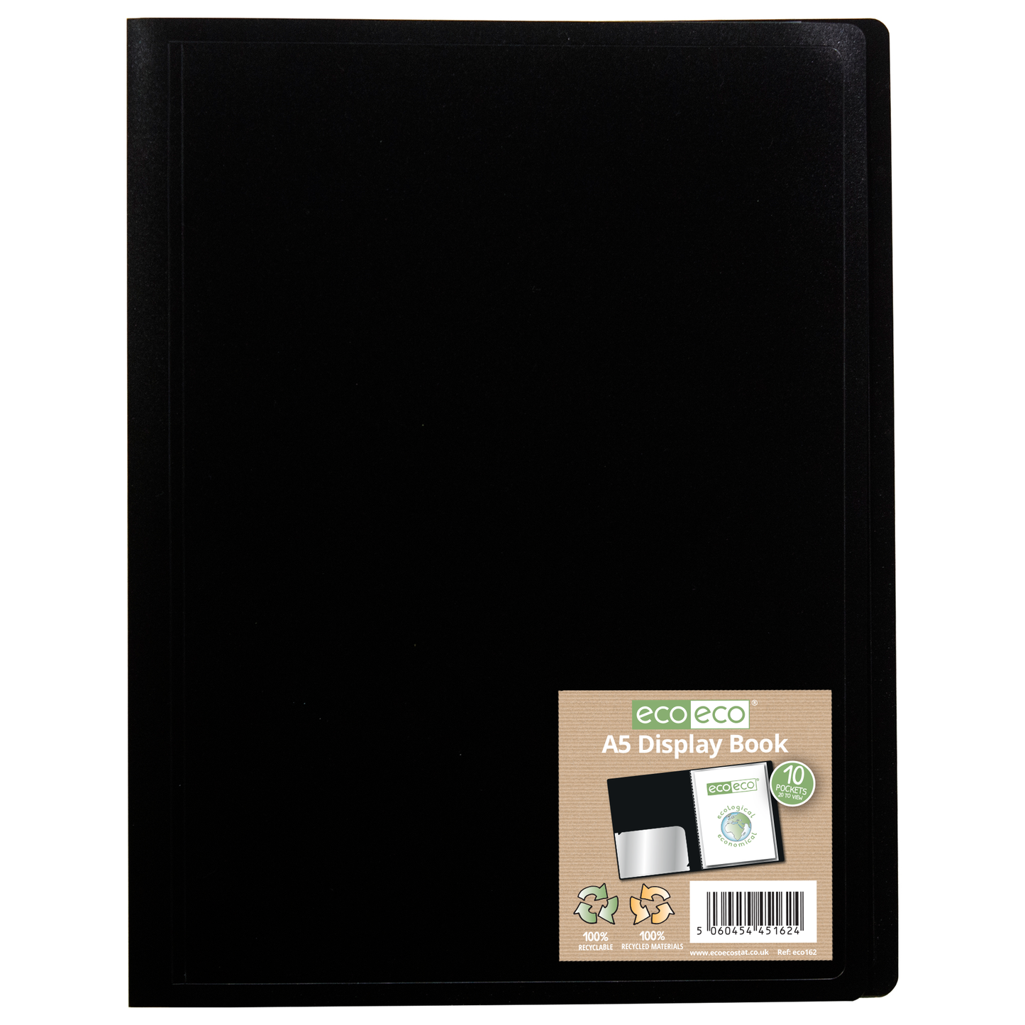 A5 100% Recycled 10 Pocket Flexicover Display Book