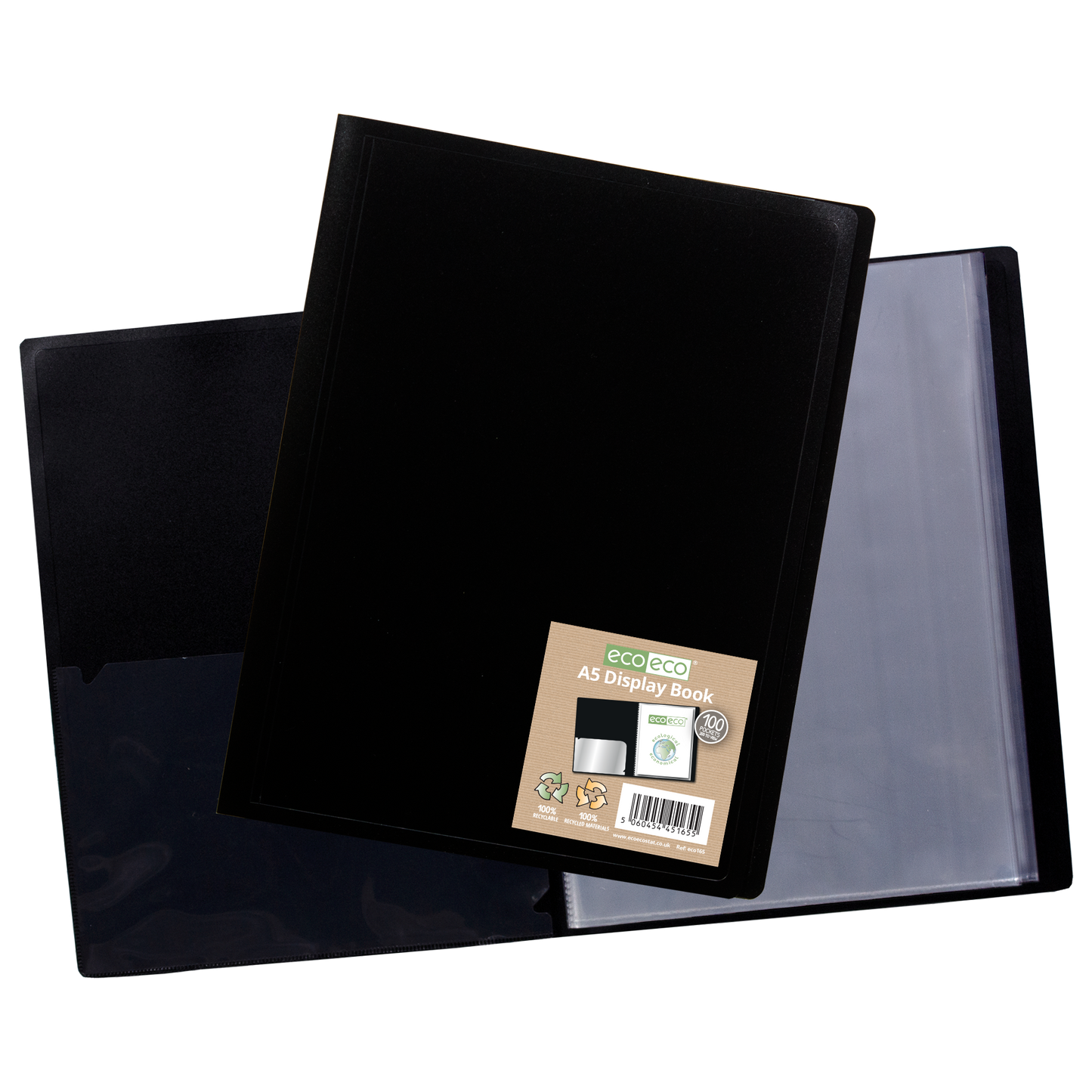 A5 100% Recycled 100 Pocket Flexicover Display Book
