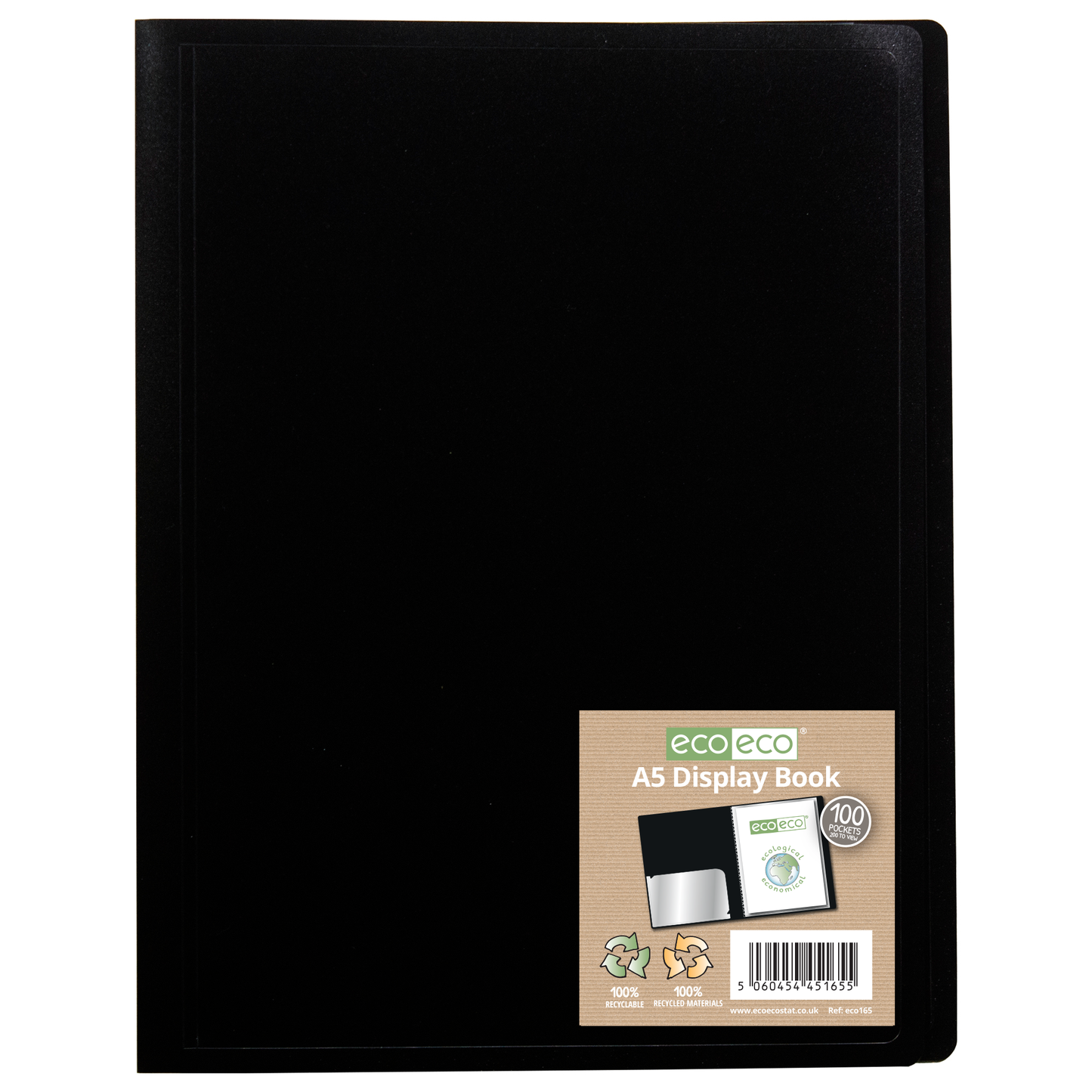 A5 100% Recycled 100 Pocket Flexicover Display Book