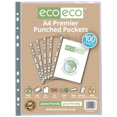 A4 100% Recycled Bag 100 Premier Multi Punched Pockets