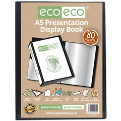 A5 50% Recycled 80 Pocket Presentation Display Book