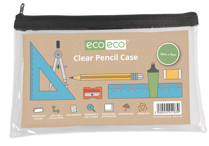 Clear PVC Flat Pencil Case - 20x13cm