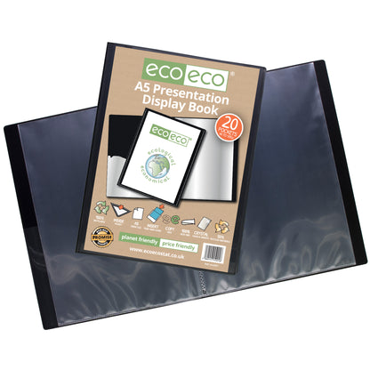 A5 50% Recycled 20 Pocket Presentation Display Book