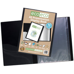A5 50% Recycled 40 Pocket Presentation Display Book