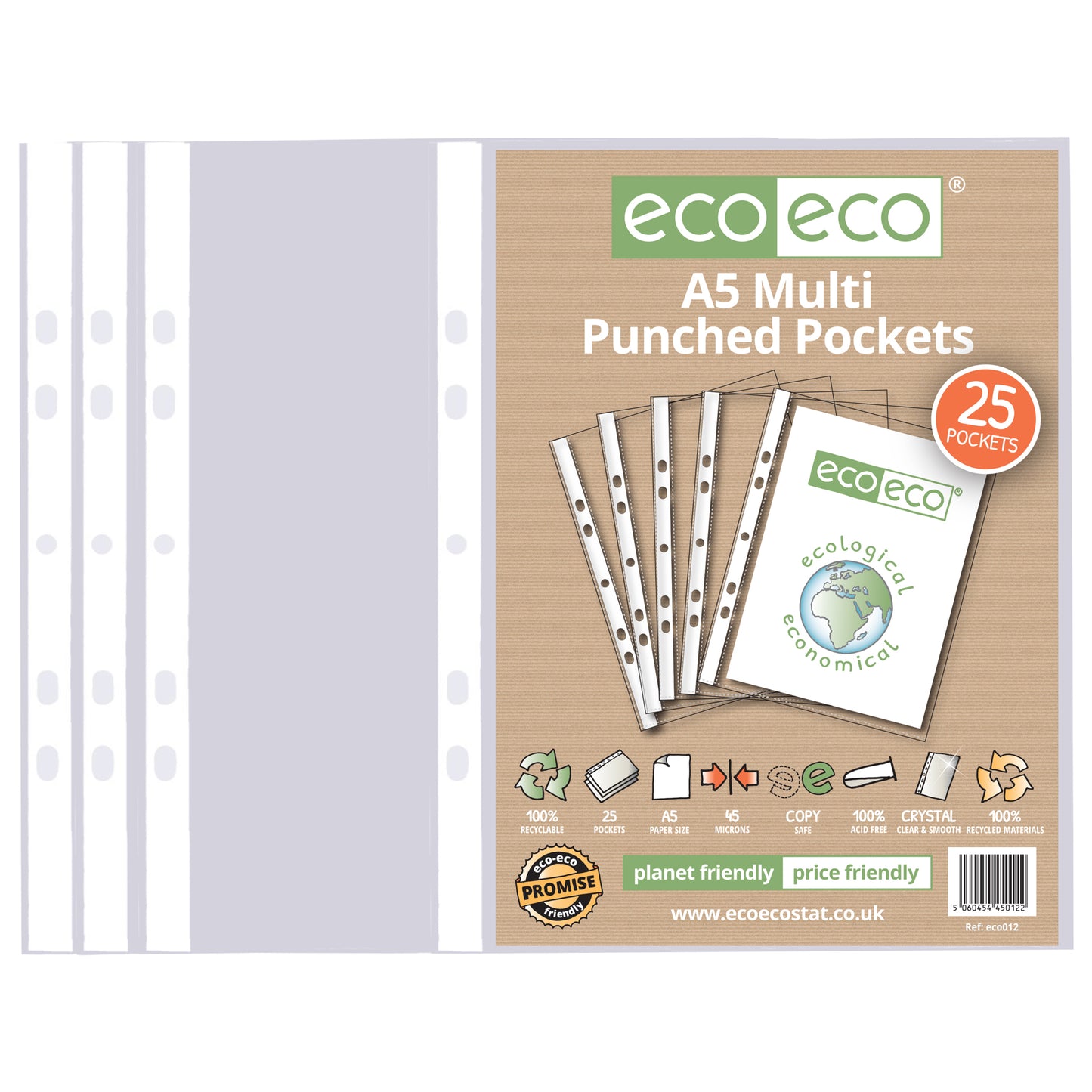 A5 100% Recycled Bag 25 Multi Punched Pockets