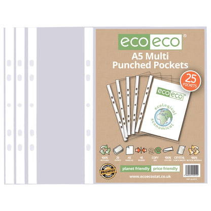 A5 100% Recycled Bag 25 Multi Punched Pockets