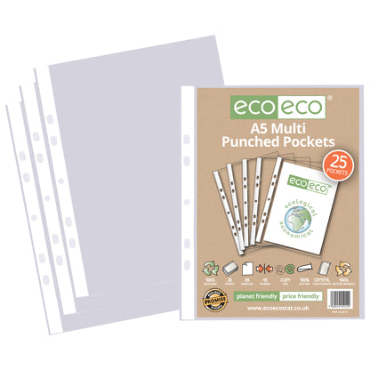 A5 100% Recycled Bag 25 Multi Punched Pockets