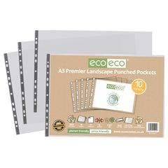 A3 100% Recycled Bag 10 Premier Landscape Multi Punched Pockets