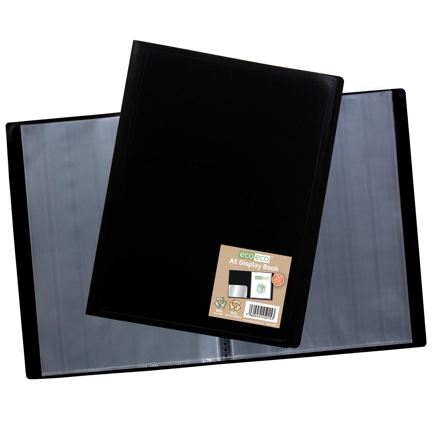 A5 100% Recycled 20 Pocket Flexicover Display Book