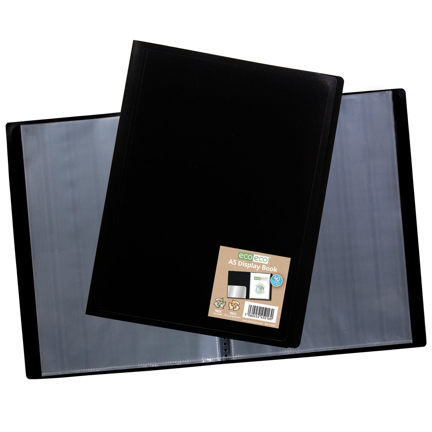 A5 100% Recycled 40 Pocket Flexicover Display Book