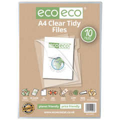 A4 50% Recycled Bag 10 Clear Tidy Files