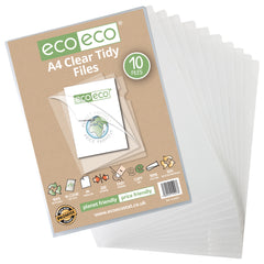 A4 50% Recycled Bag 10 Clear Tidy Files