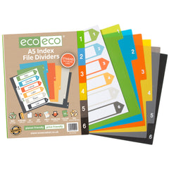 A5 50% Recycled Set 6 Index File Dividers