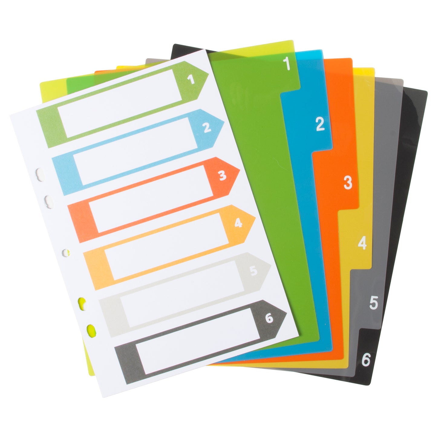 A5 50% Recycled Set 6 Wide Index File Dividers