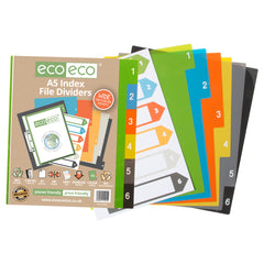 A5 50% Recycled Set 6 Wide Index File Dividers
