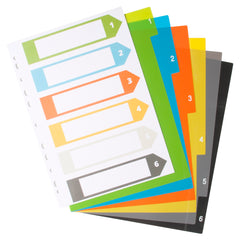A4 50% Recycled Set 6 Index File Dividers
