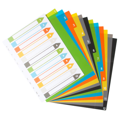 A4 50% Recycled Set 12 Wide Index File Dividers