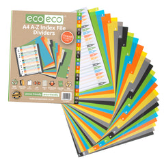 A4 50% Recycled Set A-Z Index File Dividers