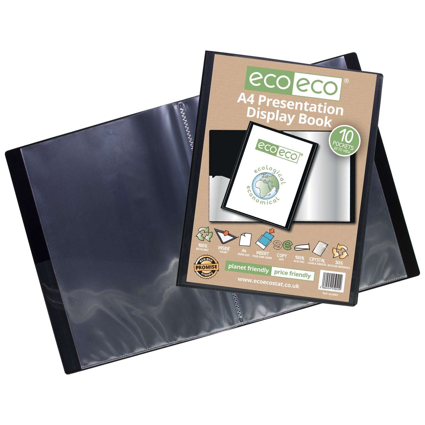 A4 50% Recycled 10 Pocket Presentation Display Book