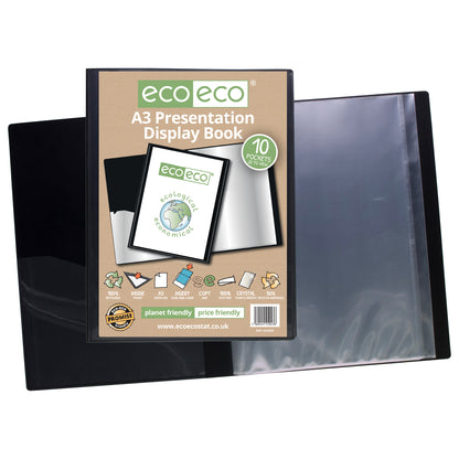 A3 50% Recycled 10 Pocket Presentation Display Book
