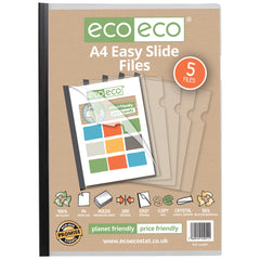 A4 50% Recycled Pack 5 Easy Slide Files