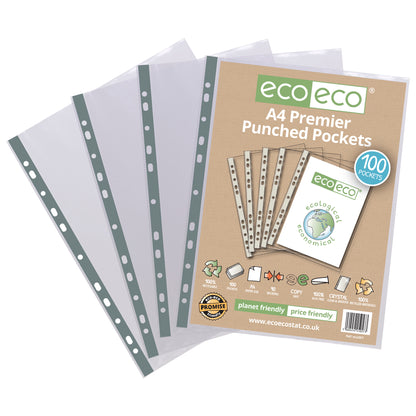 A4 100% Recycled Bag 100 Premier Multi Punched Pockets