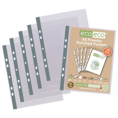 A5 100% Recycled Bag 25 Premier Multi Punched Pockets