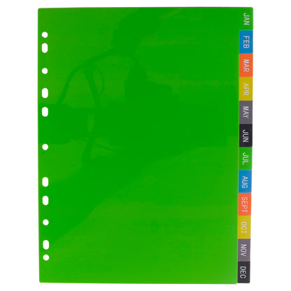 A4 50% Recycled January - December Index File Dividers