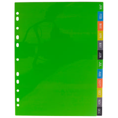 A4 50% Recycled January - December Wide Index File Dividers