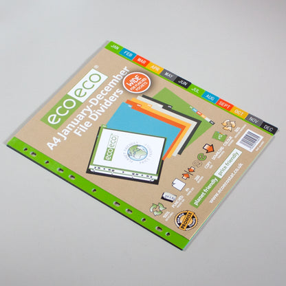 A4 50% Recycled January - December Wide Index File Dividers