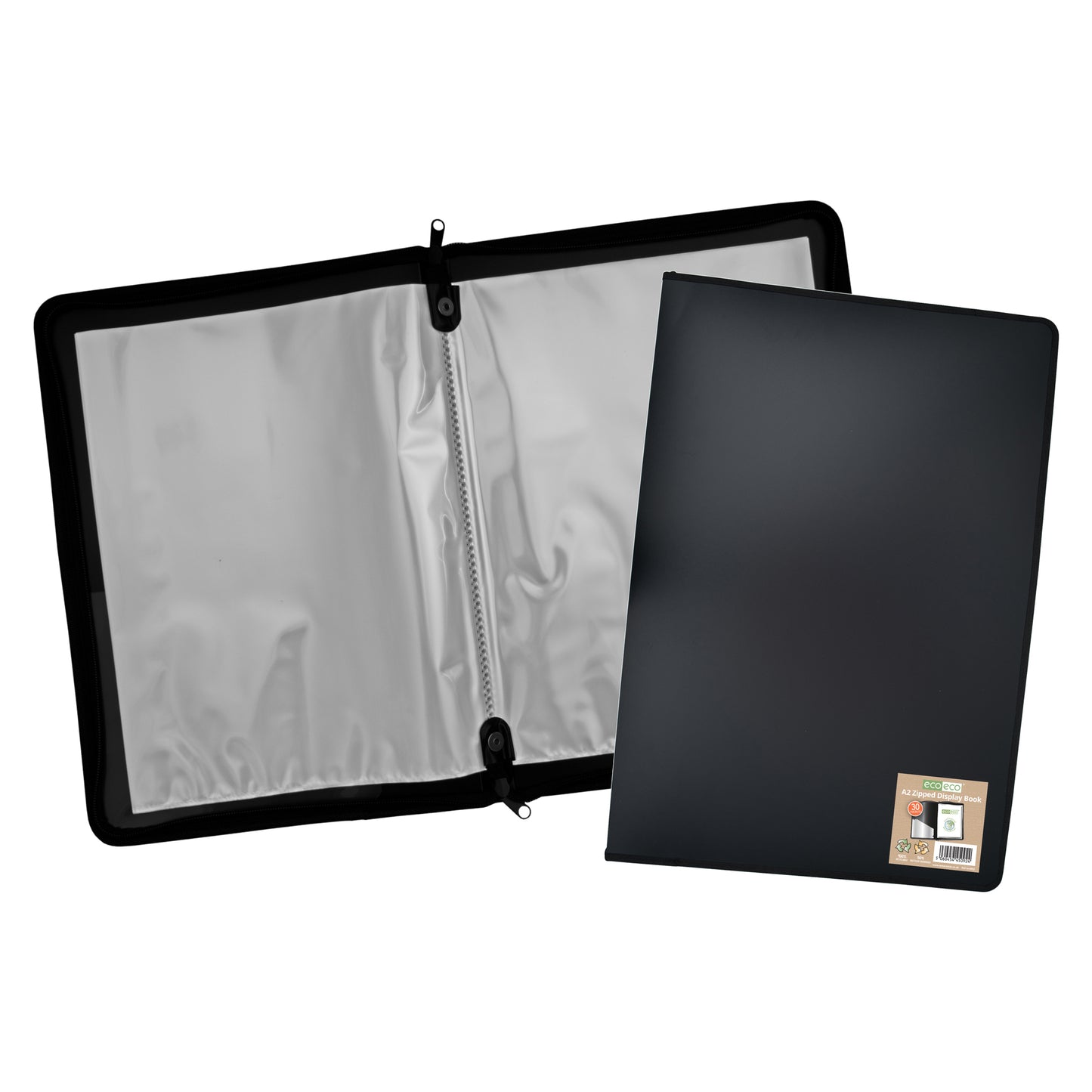 A2 50% Recycled 30 Pocket Zipped Display Book