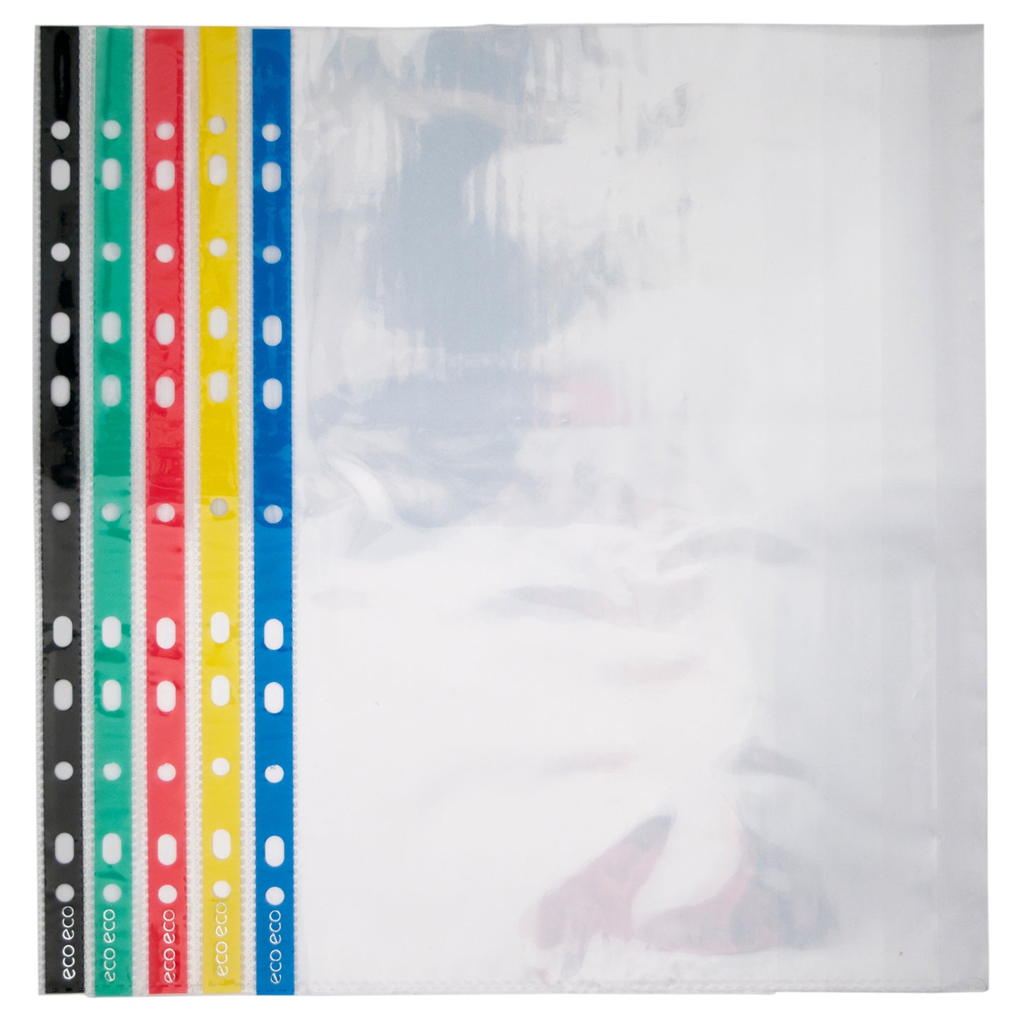 A4 100% Recycled Bag 100 Colour Spine Multi Punched Pockets
