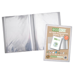 A2 50% Recycled Clear 20 Pocket Presentation Display Book