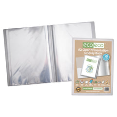 A2 50% Recycled Clear 40 Pocket Presentation Display Book
