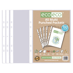 A5 100% Recycled Bag 100 Multi Punched Pockets