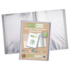 A4 50% Recycled Clear 10 Pocket Presentation Display Book