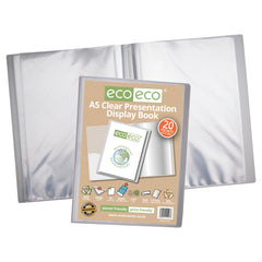 A5 50% Recycled Clear 20 Pocket Presentation Display Book