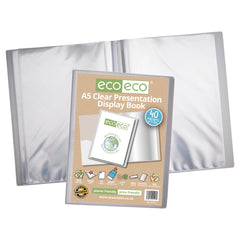 A5 50% Recycled Clear 40 Pocket Presentation Display Book