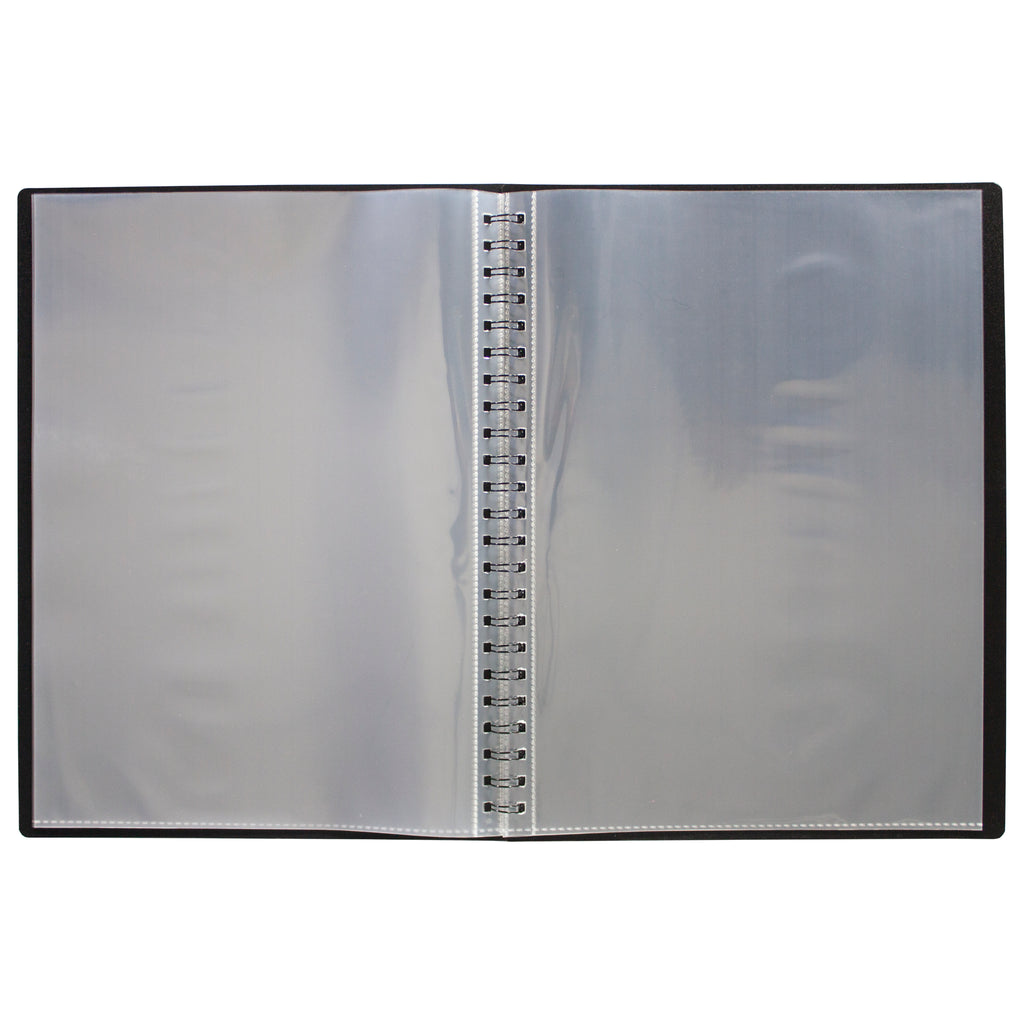 A5 90 Recycled 20 Pocket Fold Flat Spiral Display Book ecoeco