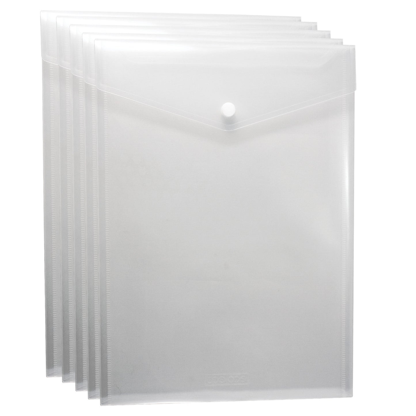 Pack 5 A4 50% Recycled Portrait Press Stud Wallets