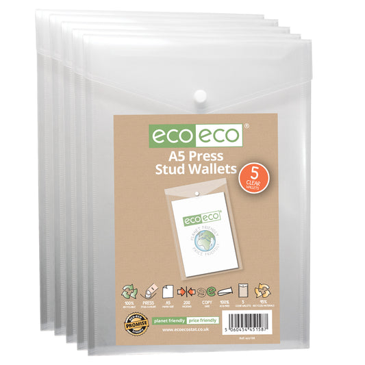 Eco Eco A4+ 95% Recycled Triple Storage Stud Wallet - Single