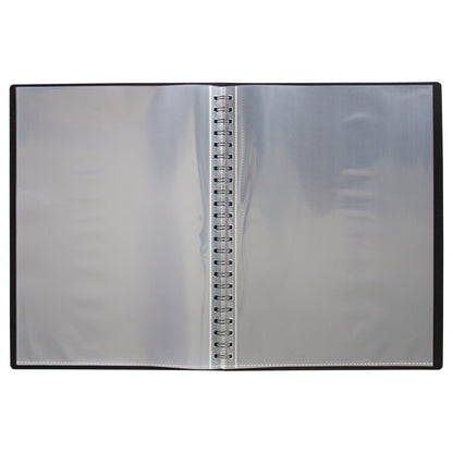A3 90% Recycled 80 Pocket Fold Flat Spiral Display Book